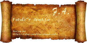 Fehér Anetta névjegykártya