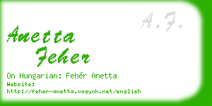 anetta feher business card