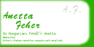 anetta feher business card